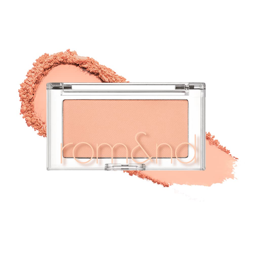 rom&nd Better Than Cheek Peach Chip closeup highlights soft-matte finish for natural flush