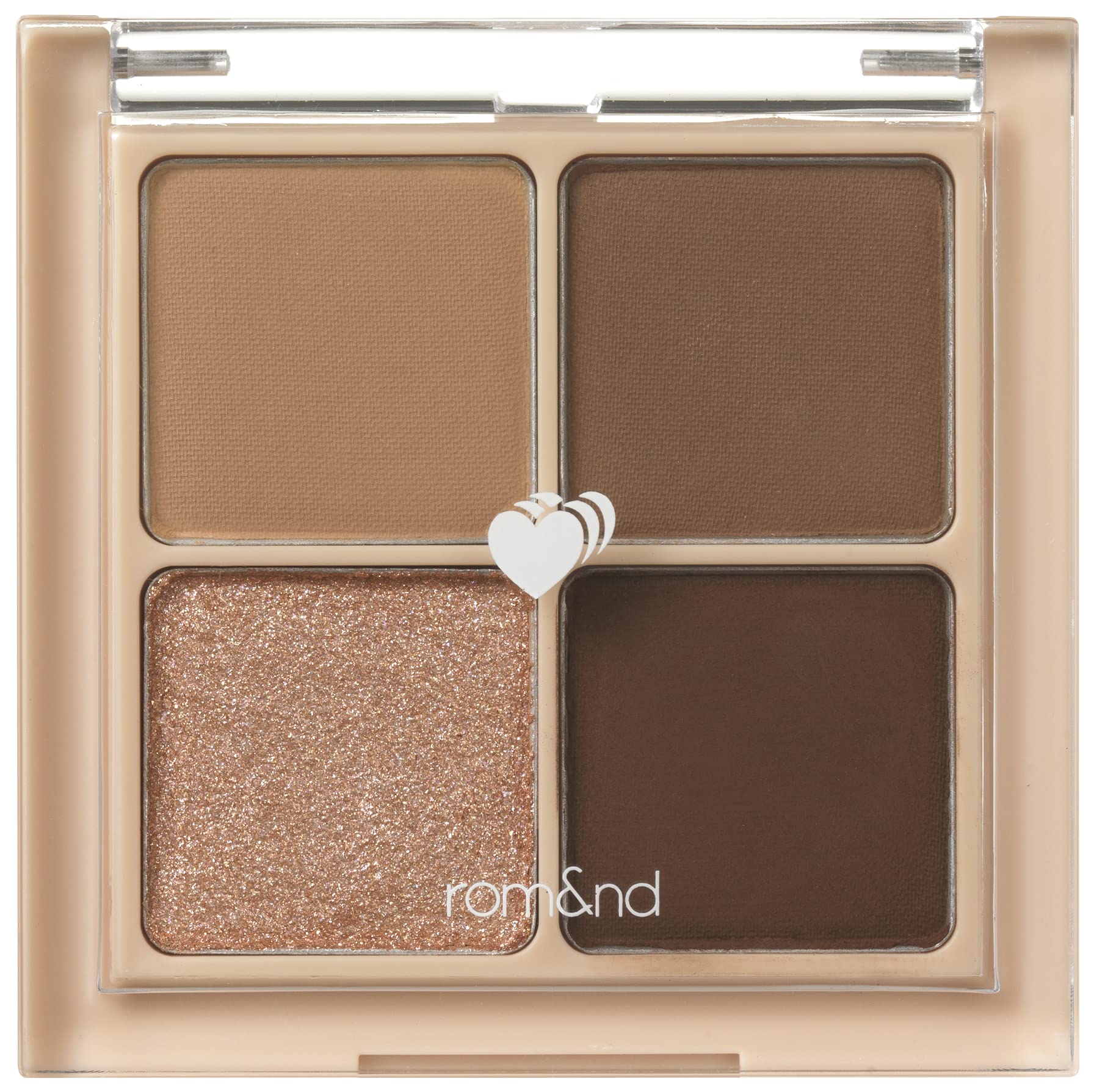 rom&nd Better than Eyes quad close-up showing velvety texture for daily looks