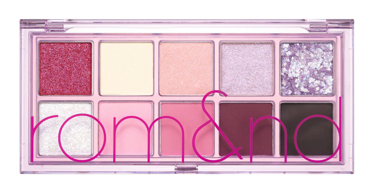 rom&nd Better Than Palette front view highlighting warm Berry Fuchsia Garden shades for long-lasting daily looks.