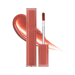 rom&nd DEWY·FUL Water Tint Salty Peach bottle shows a glossy, color-boosting finish.