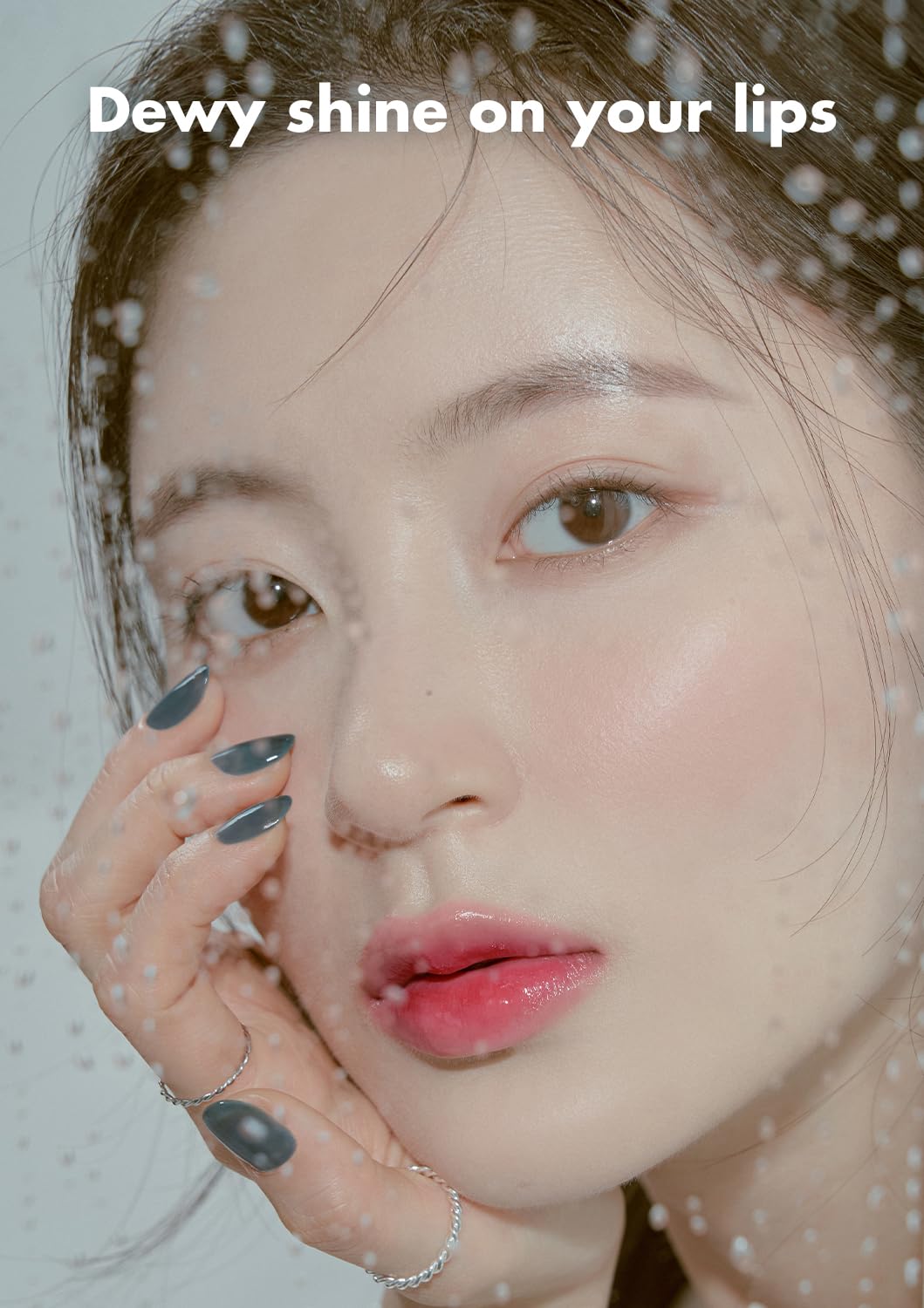 rom&nd DEWY·FUL Water Tint Salty Peach wet-look lip finish for daily glow.