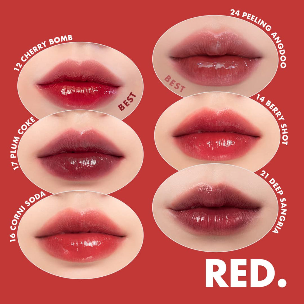 romnd Fruit Lip Clear syrupy finish offers a polished, translucent base.