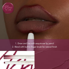 rom&nd Lip Mate Pencil 09 Plum Burgundy swatch reveals rich plum burgundy color.