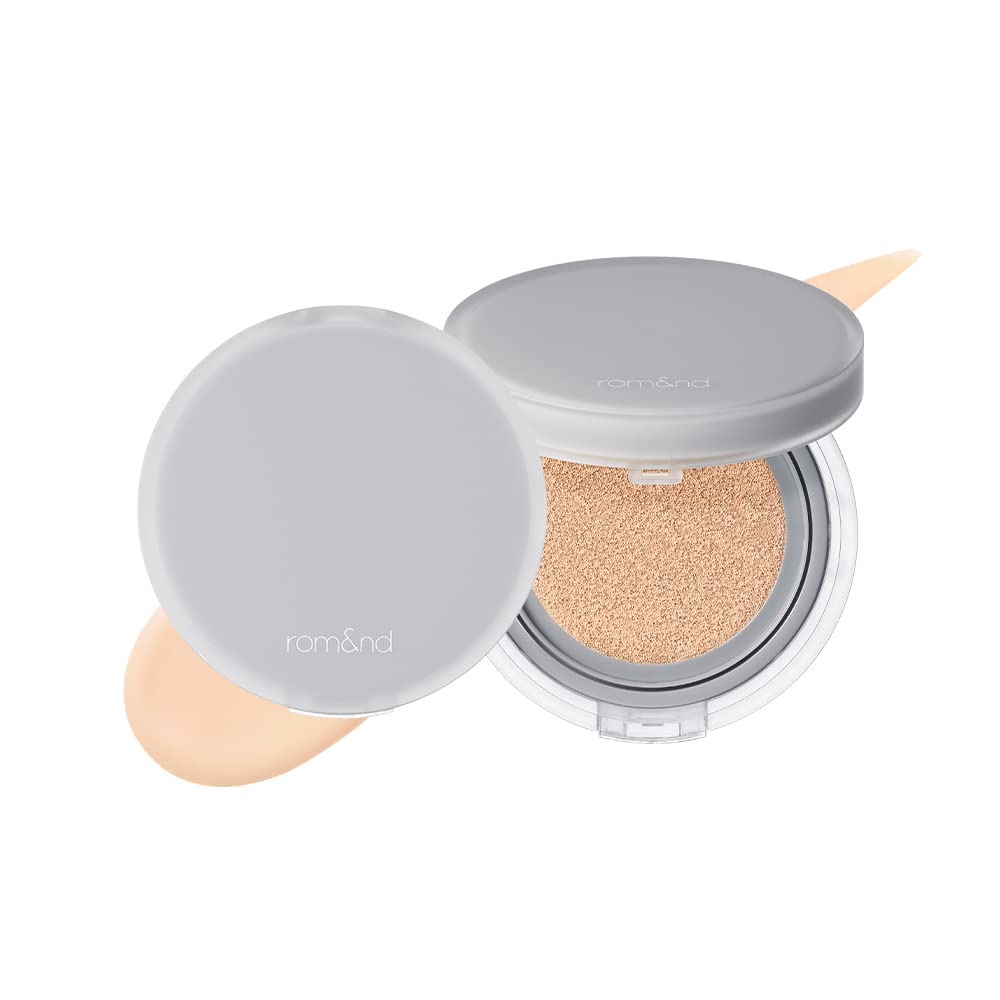 Rom&nd Nu Zero Cushion 03 Natural 21 compact close-up shows silky texture for lightweight coverage