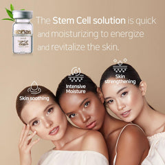 Ronas Stem Cell Solution 10 vials on display for everyday skincare routines.