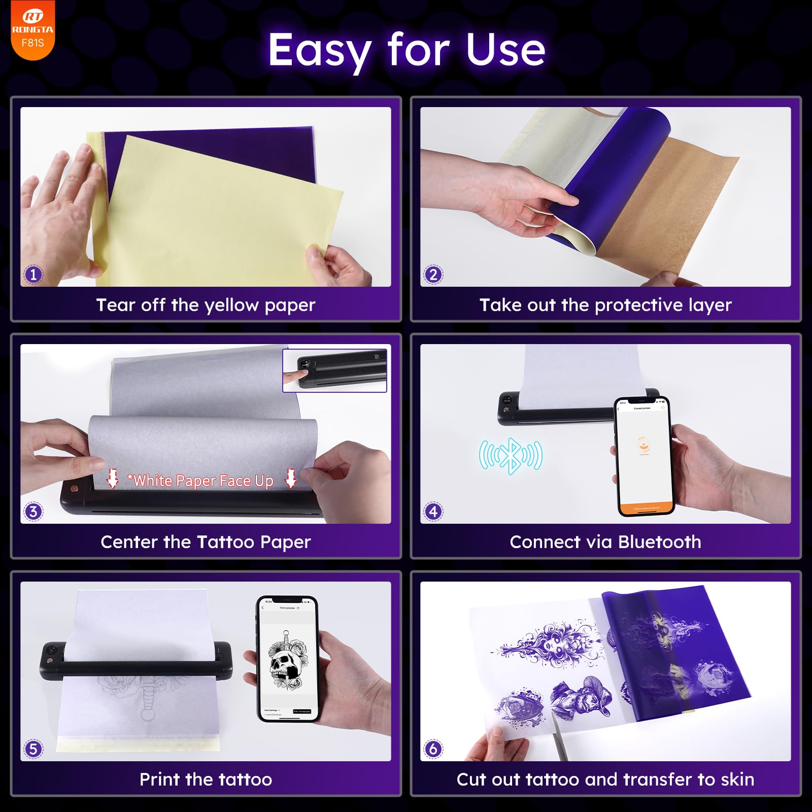 Rongta F81S SoPrint app offers real-time print preview and batch editing.
