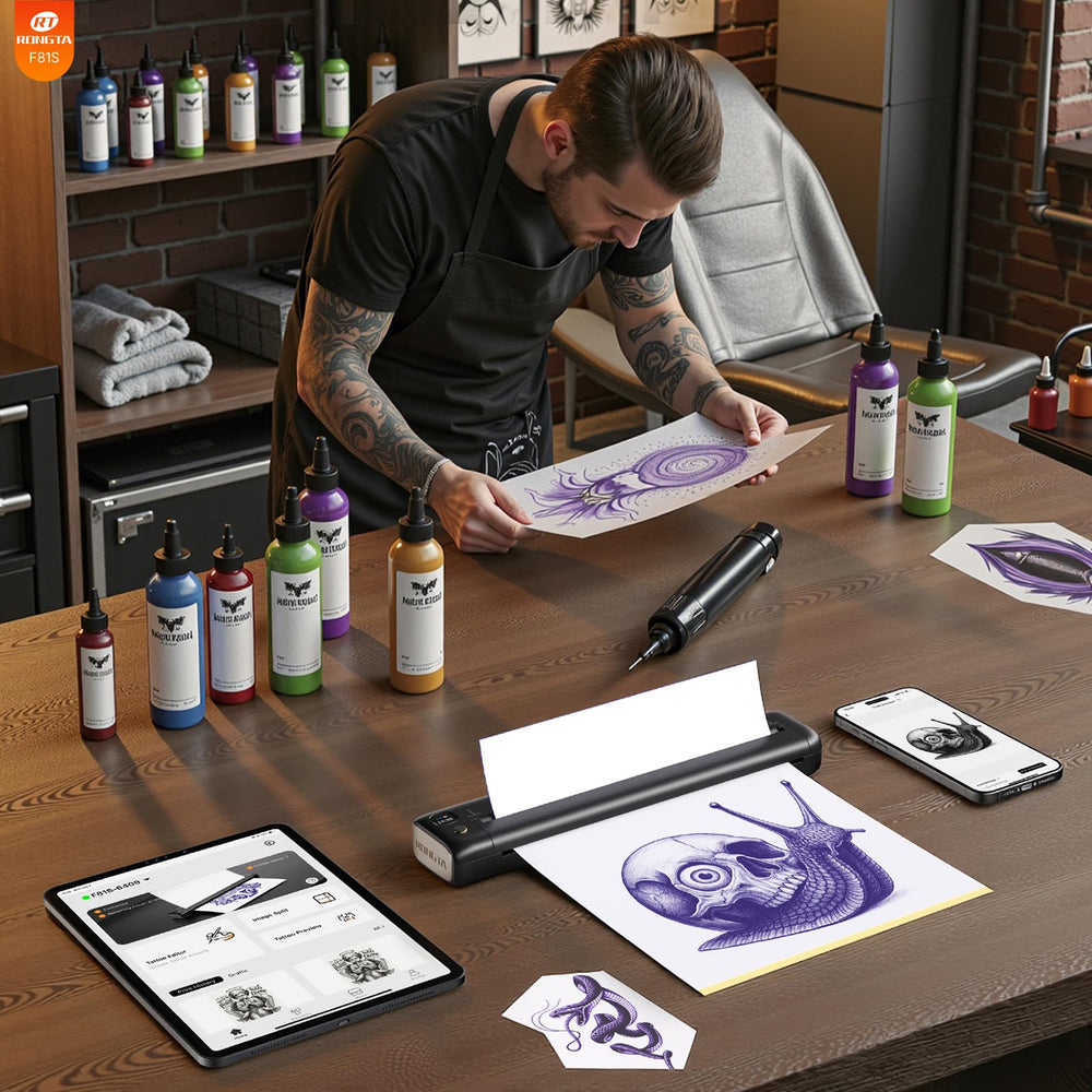 Rongta F81S tattoo paper printing recommended for best prints.