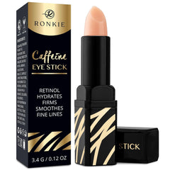 RONKIE Caffeine Eye Stick brightening the under-eye area for a refreshed look.