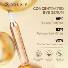 RONKIE caffeine retinol ingredients emphasize anti-aging under-eye care.