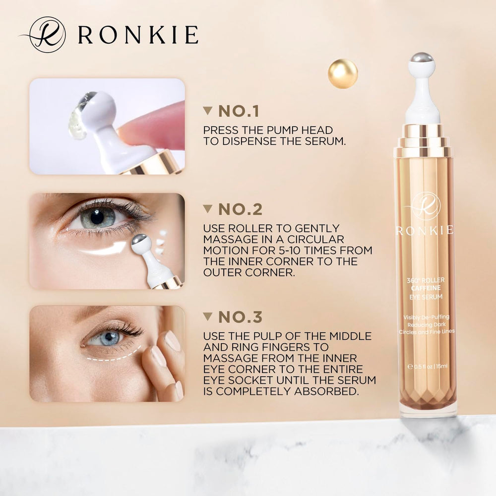 RONKIE eye cream pack features convenient application.