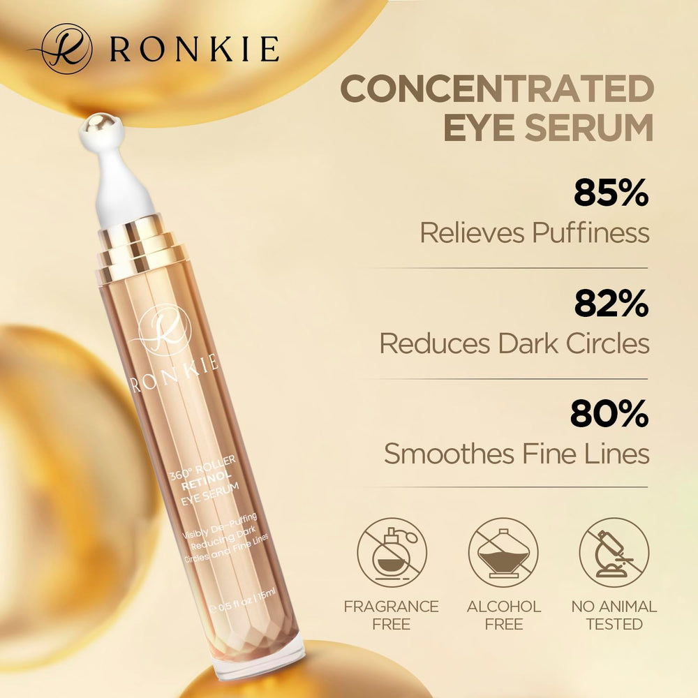 RONKIE eye-stick applies caffeine-retinol blend to reduce under-eye puffiness.