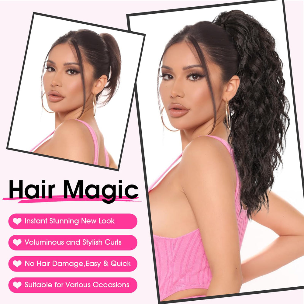 RONTAYA thick, wavy 18-inch fake hair for fuller styling.