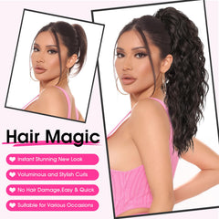 RONTAYA thick, wavy 18-inch fake hair for fuller styling.