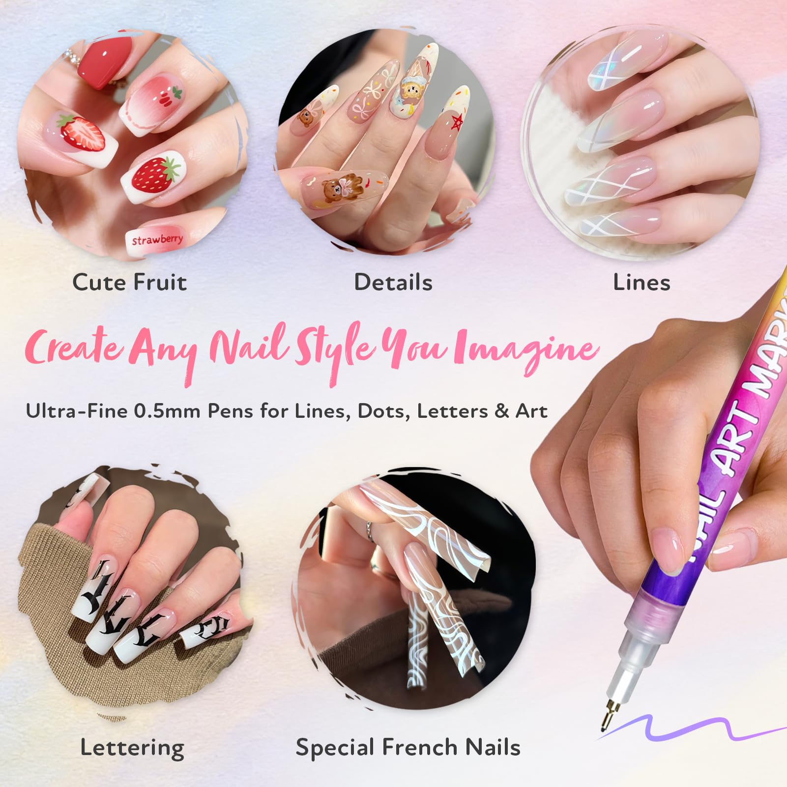 RONYUTON waterproof quick-dry formula keeps designs vibrant and long-lasting