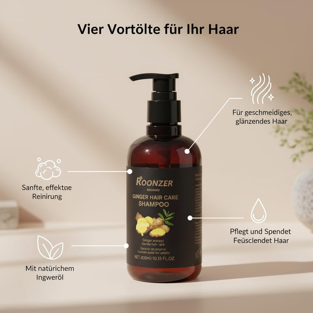 ROONZER Ginger Shampoo ginger-oil-drops highlight ginger root oil for scalp nourishment