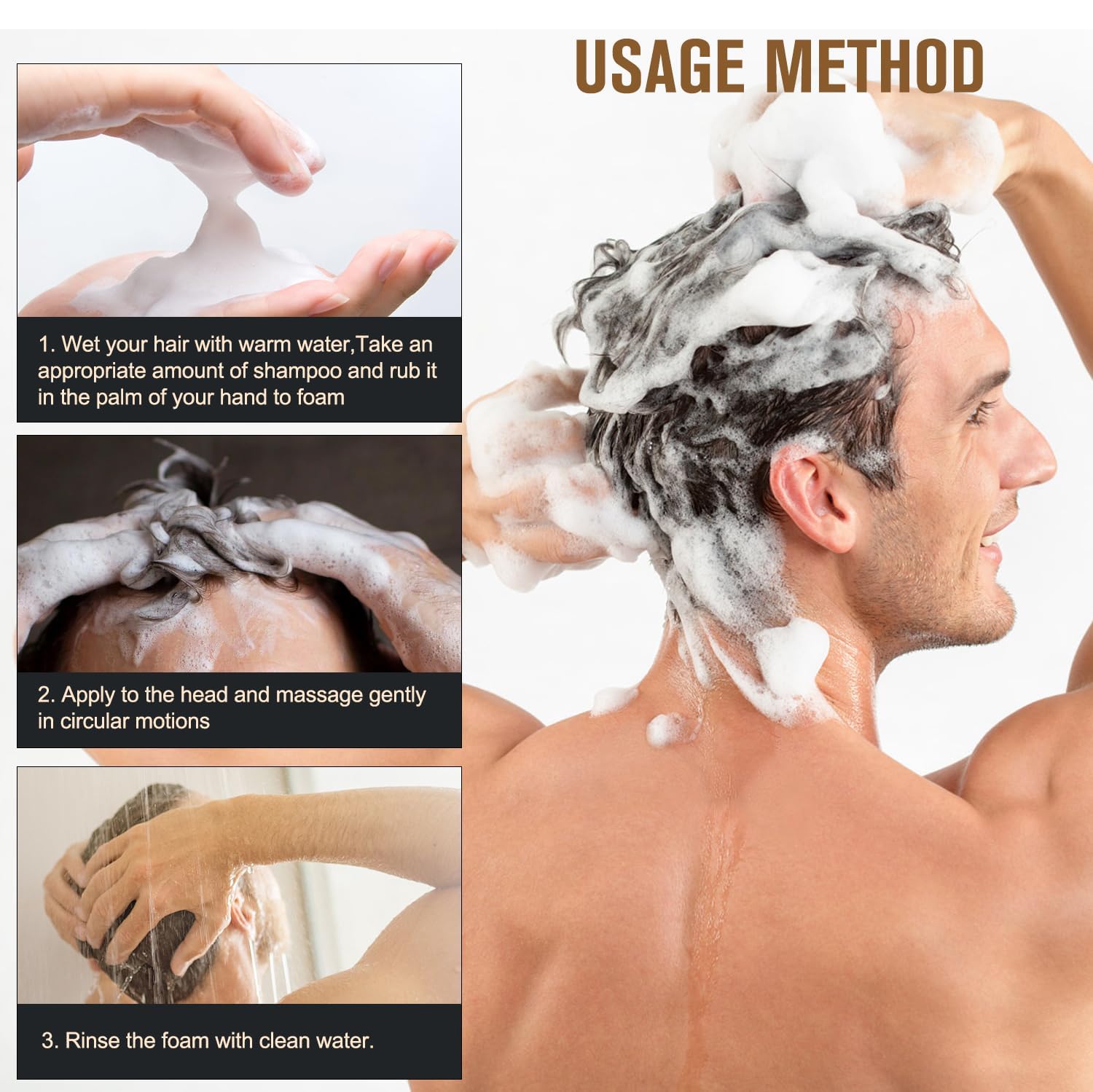 Root Activator Shampoo bottle close-up highlighting natural formula benefits