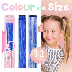 Blue fairy tinsel extensions by Rootoo deliver vibrant color without tangling