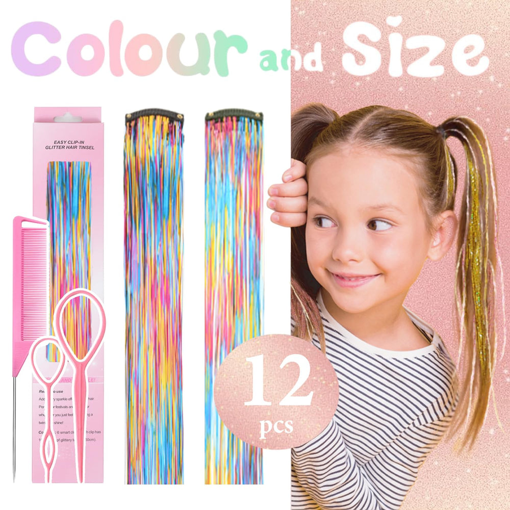Rootoo clip-in tinsel application demonstrates easy install for quick party-ready looks