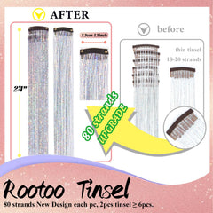 Rootoo fairy hair tinsel kit multi-color collection for creative festival hairstyles