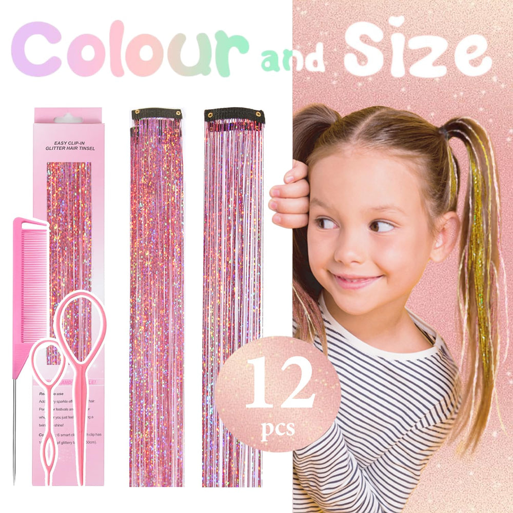 Rootoo hair tinsel 24in length adds shimmering length to styles.