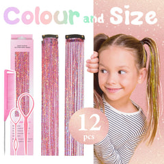 Rootoo hair tinsel 24in length adds shimmering length to styles.