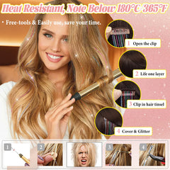 Rootoo Hair Tinsel color varieties shown for playful looks