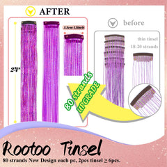 Rootoo purple fairy tinsel kit, 12-piece set for party-ready sparkle.