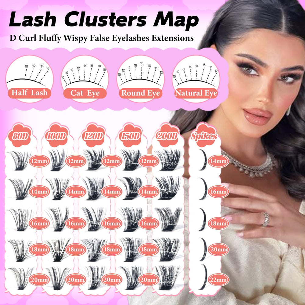 Rootoo lash clusters kit suited for dates and events