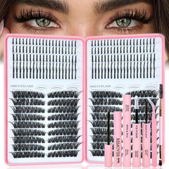 Rootoo lash clusters kit with varied length 12–22mm for customizable volume