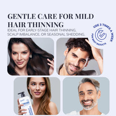 RootStim Biotin & Rosemary Shampoo close-up on label showing natural extracts.