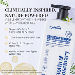 RootStim Biotin & Rosemary Shampoo foamy lather ready for scalp cleansing.