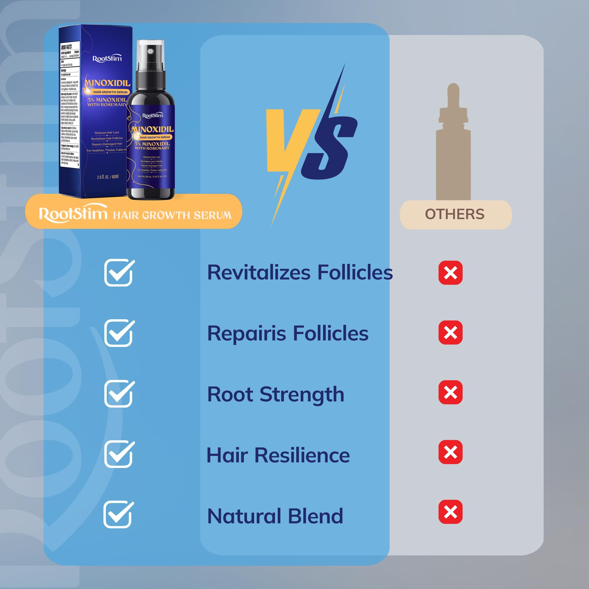 RootStim bottle label close-up with product details.