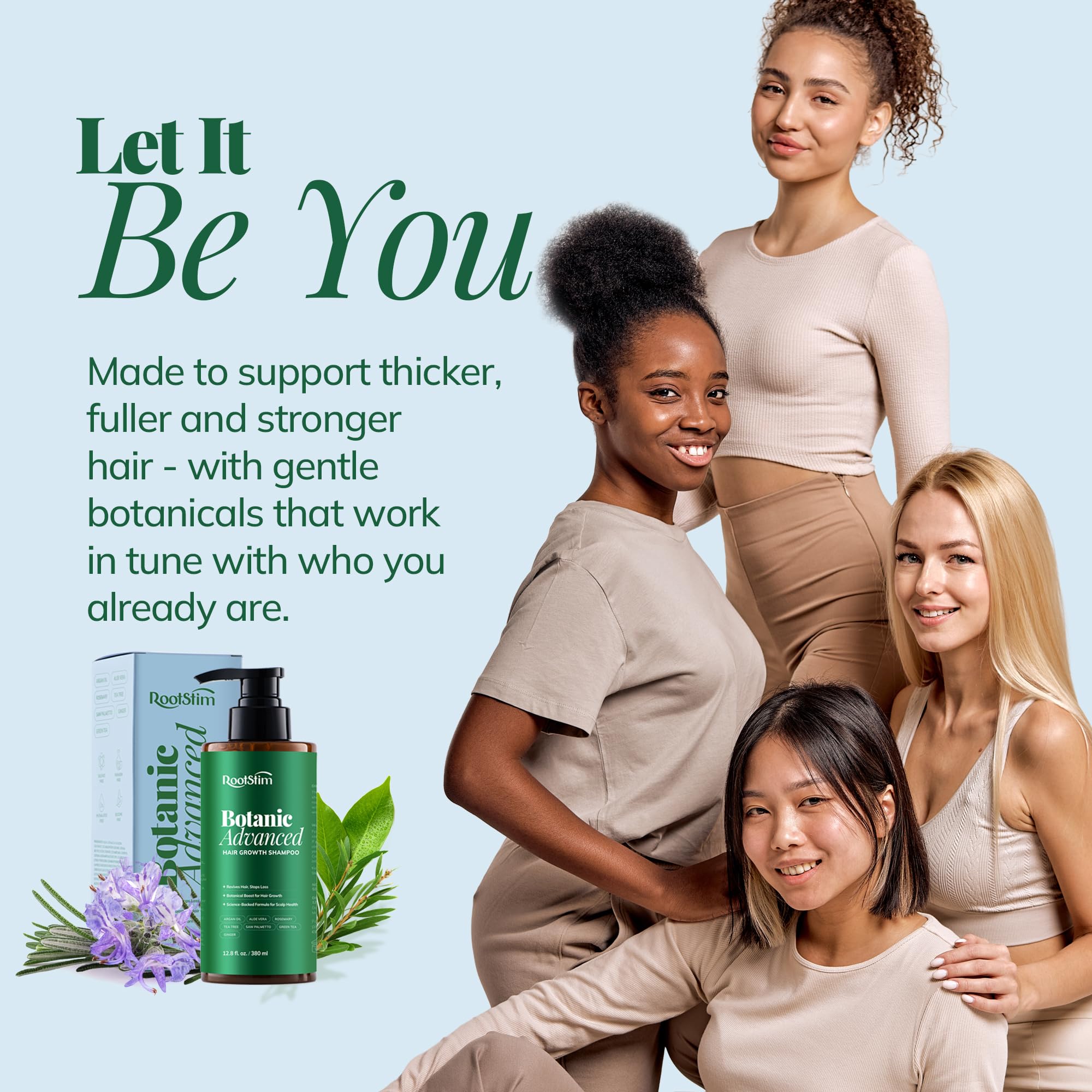 RootStim Family-use bottle suggests shared hair care routine.