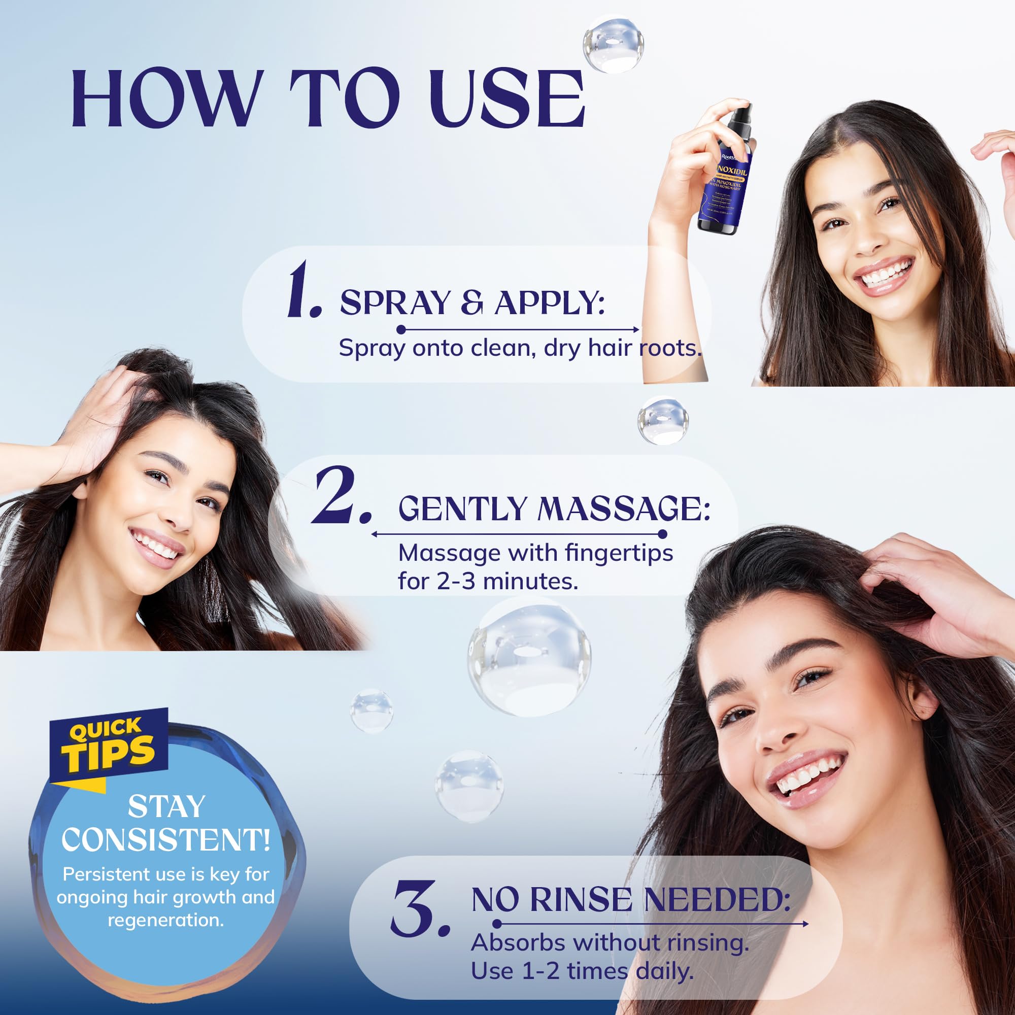 RootStim label close-up highlighting 5% minoxidil concentration.