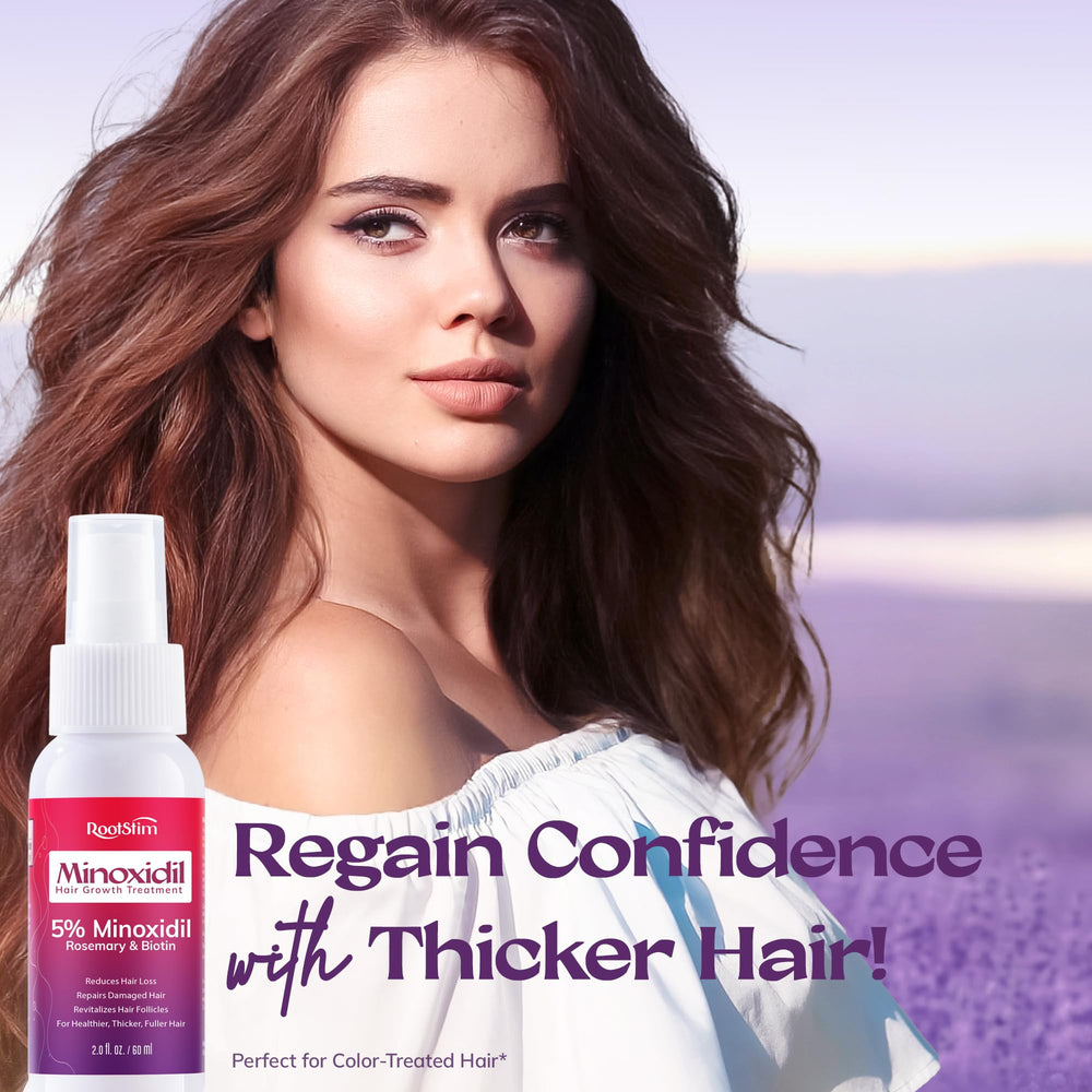 Minoxidil bottle resting on a dresser for a daily routine moment