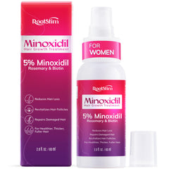 RootStim minoxidil spray for women targets thinning areas with precise, mess-free application.