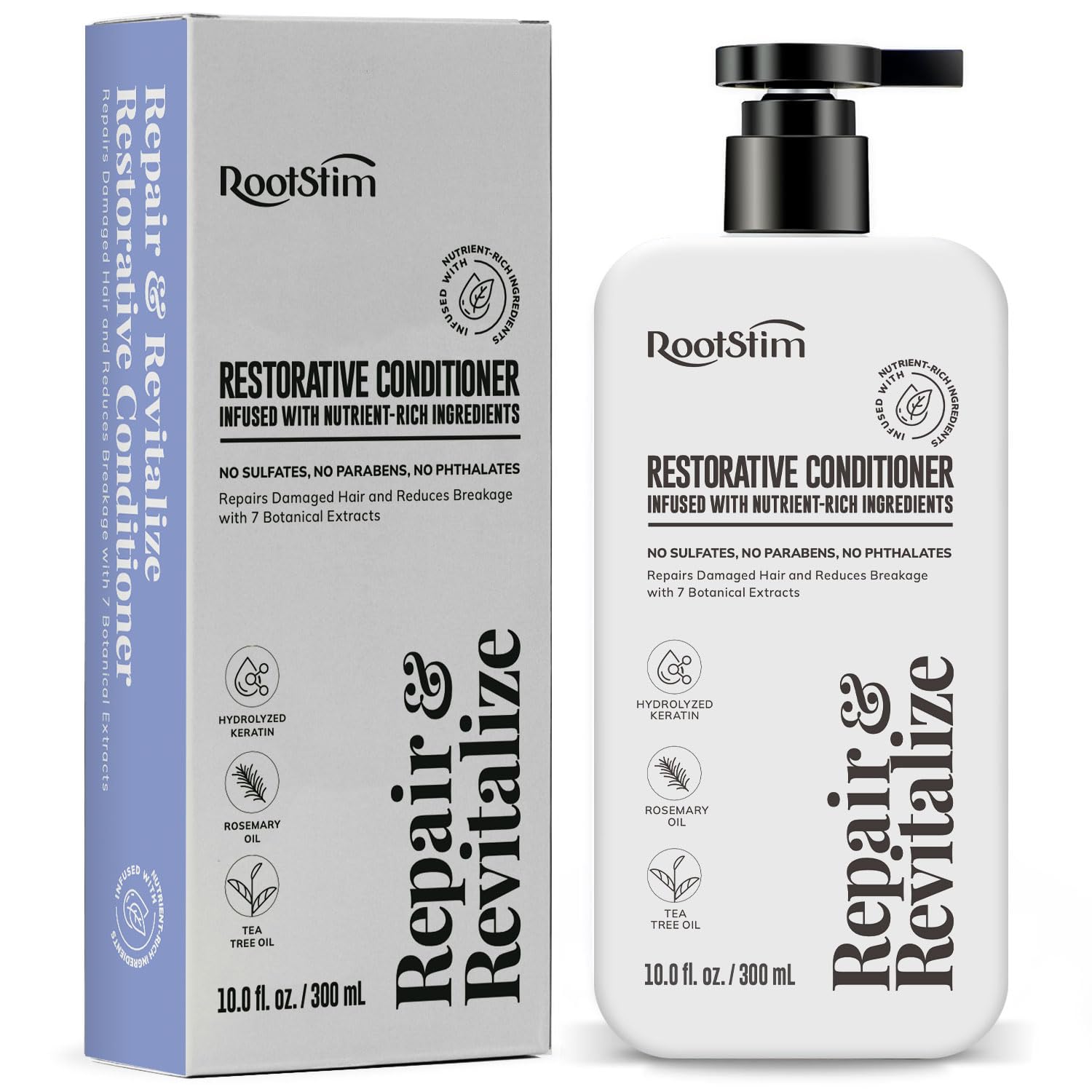 RootStim Rosemary Conditioner bottle showing skincare for scalp care and lightweight hydration