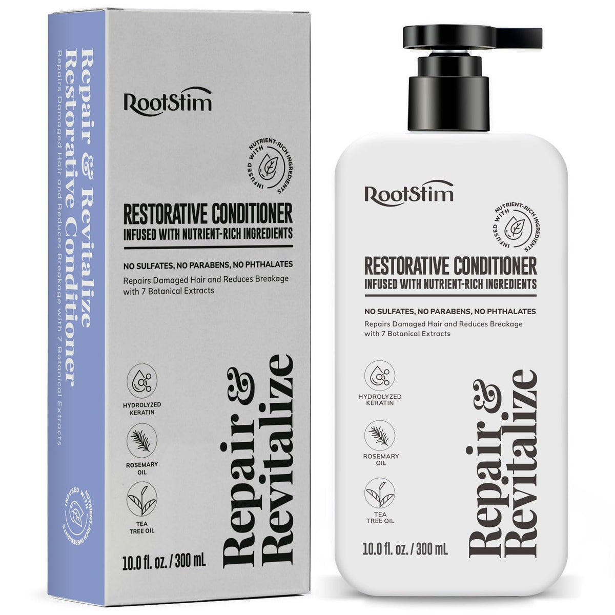 RootStim Rosemary Conditioner bottle showing skincare for scalp care and lightweight hydration