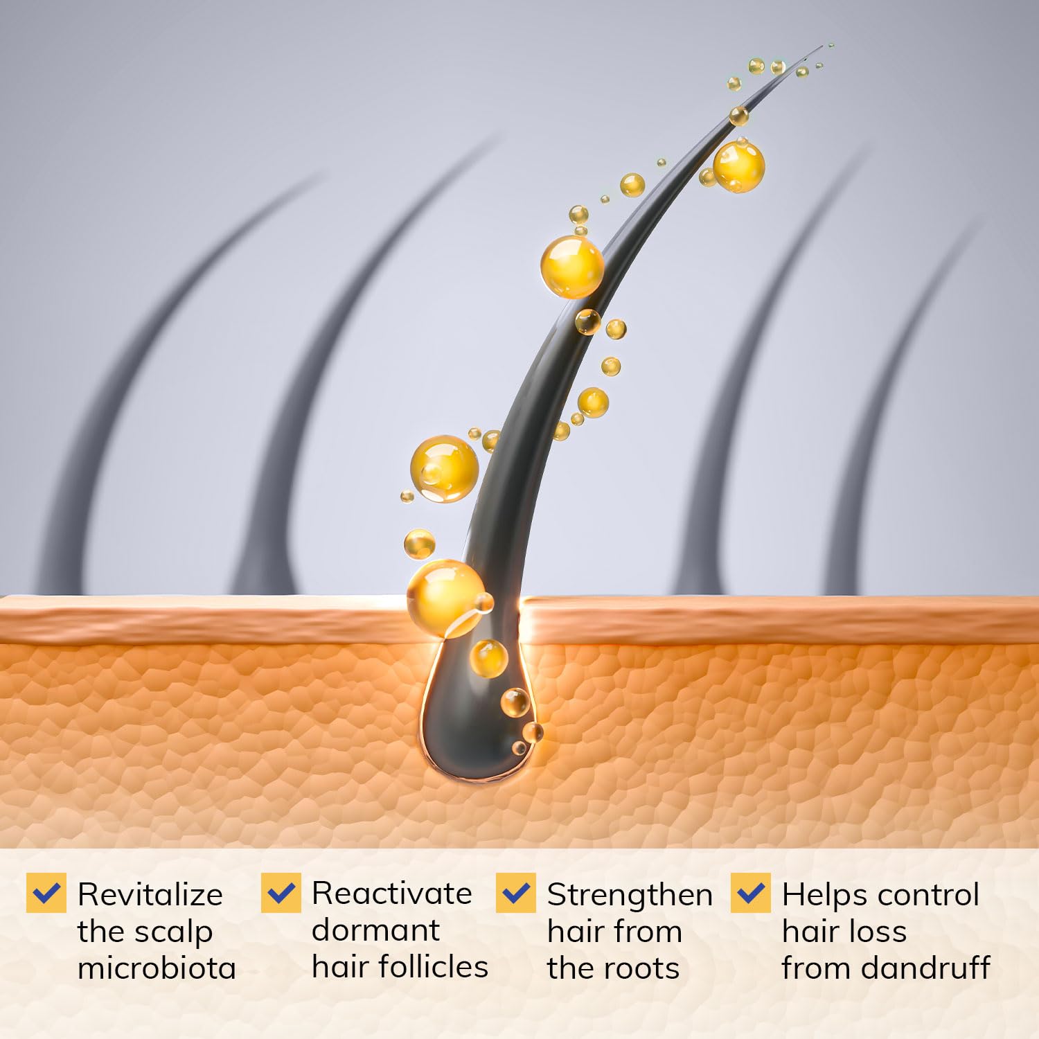 Biotin and Niacinamide nourish hair while cleansing the scalp with RootStim.