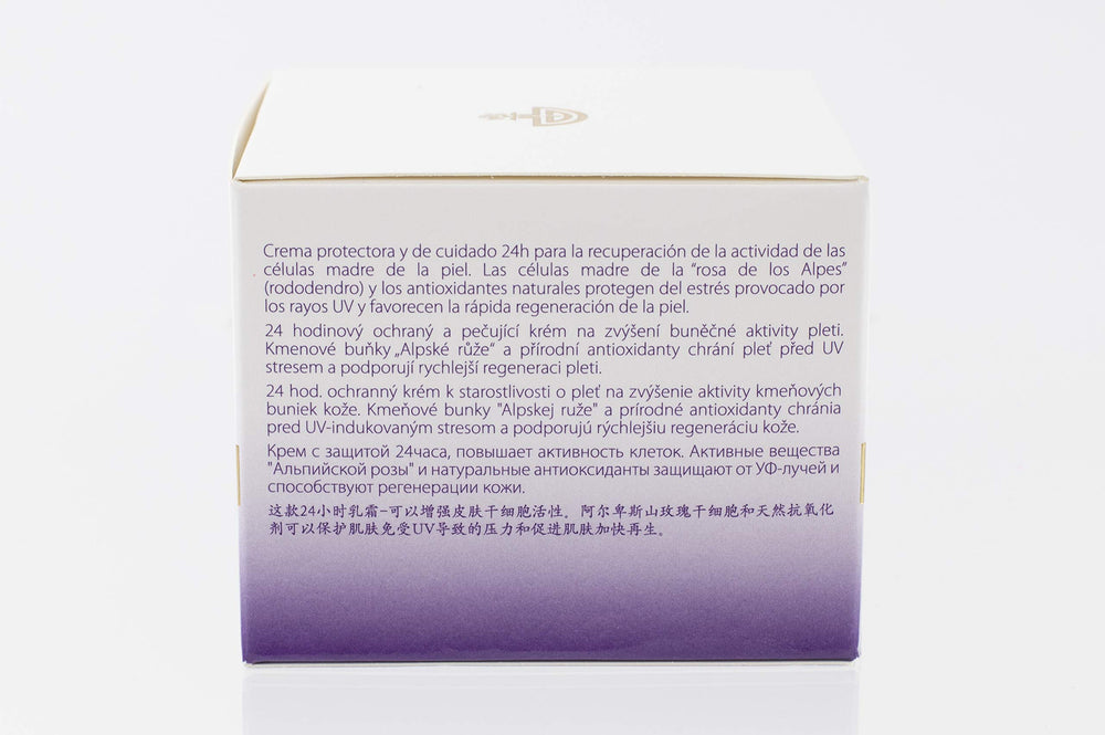 Rosa Graf Ultimate Stem Cell 24hr Cream in morning routine suggests lasting protection and renewed radiance.
