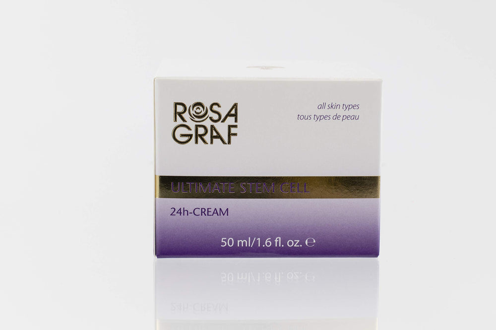 Rosa Graf Ultimate Stem Cell 24hr Cream texture closeup shows silky feel and quick absorption.