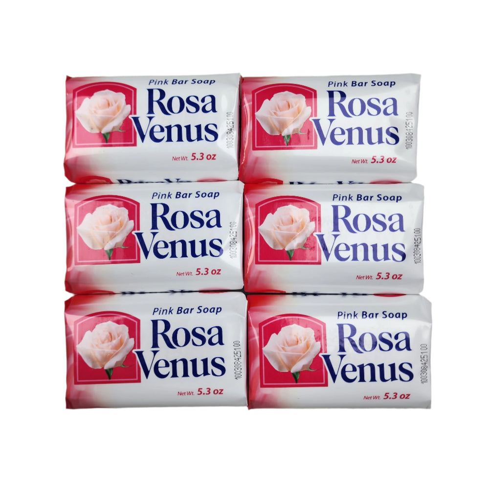 Rosa Venus pink bar soap six-pack for daily cleansing.