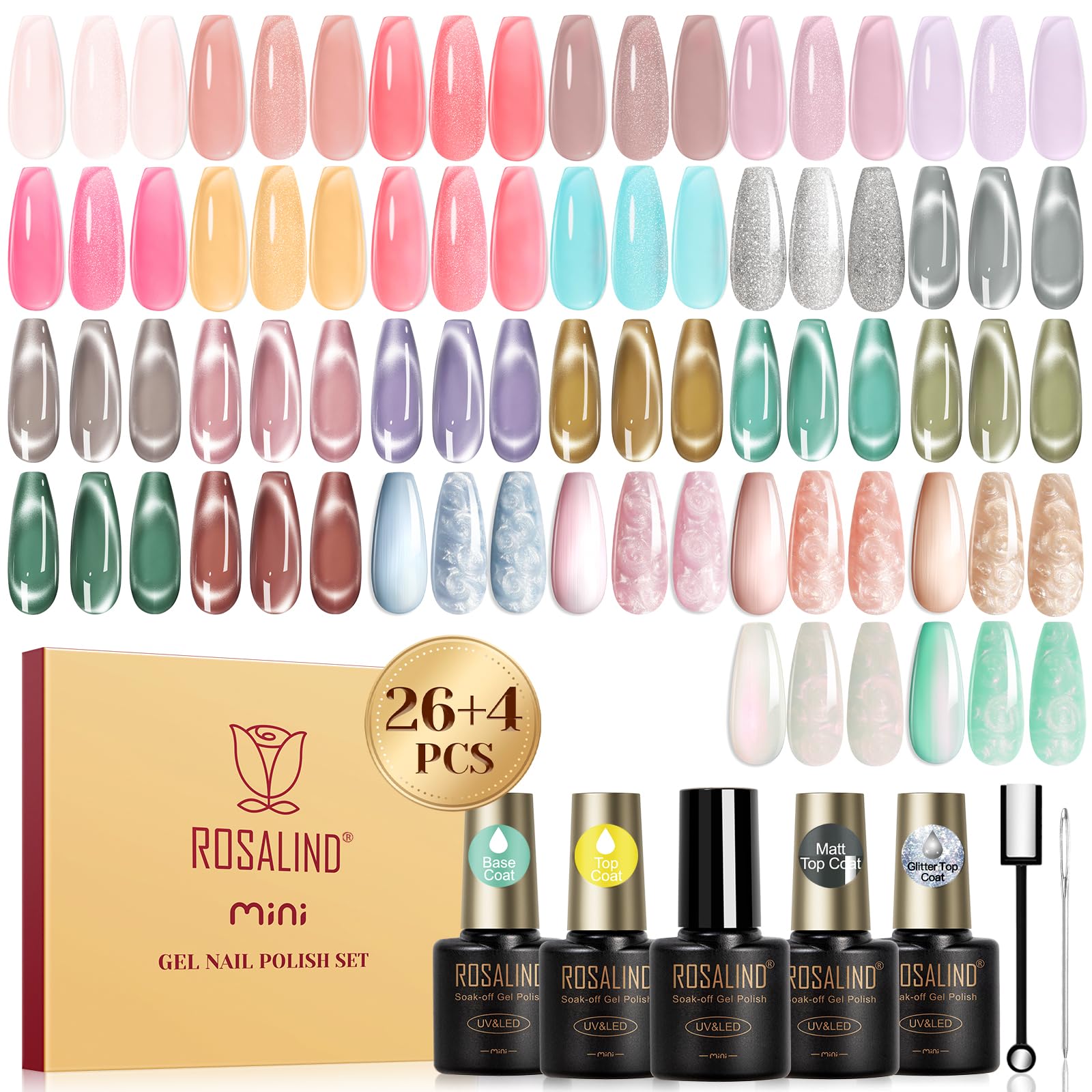 ROSALIND 30pcs gel polish box for at-home manicure inspiration