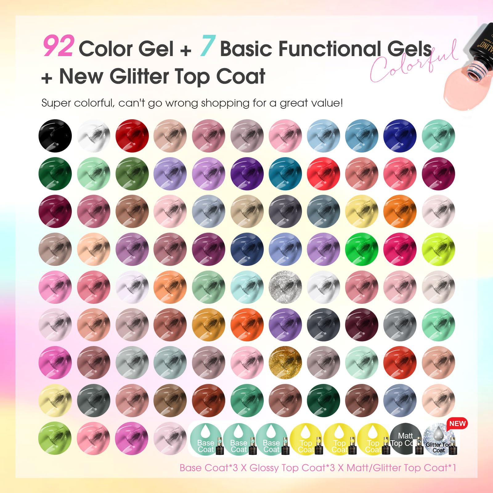 ROSALIND 92-color swatch display for creative nail art ideas