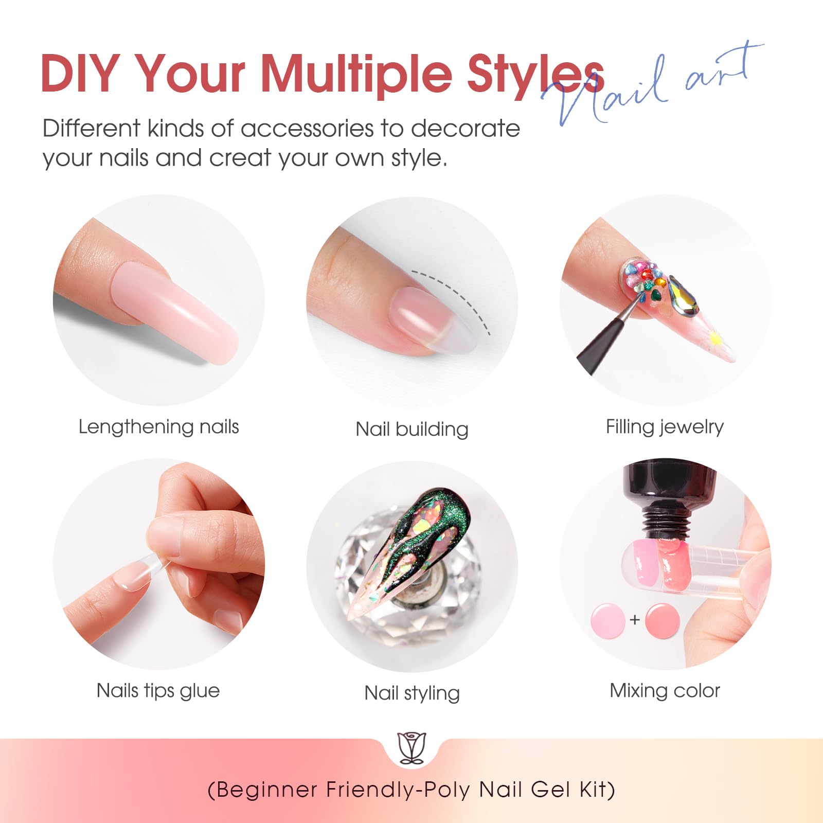 ROSALIND base and top coat kit for lasting adhesion and glossy finish