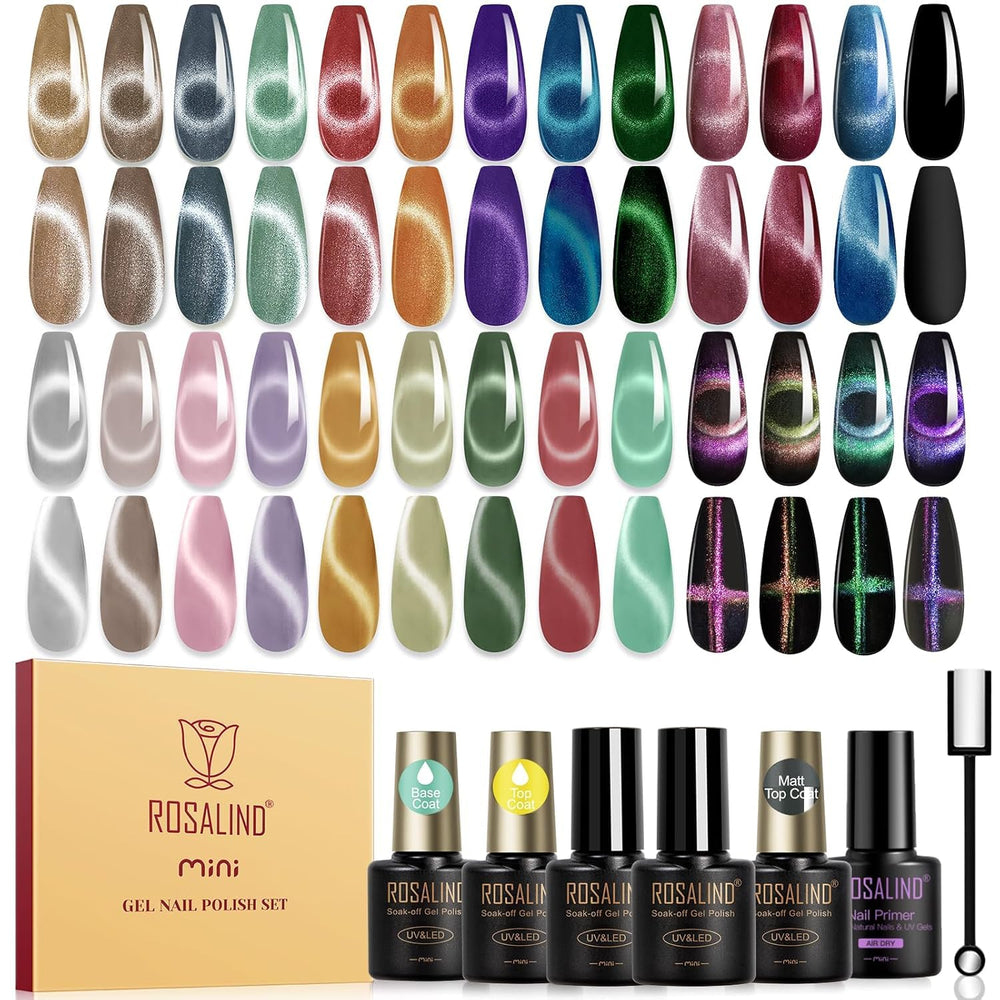 ROSALIND cat-eye gel polish swatches show rich color range and shimmer