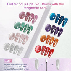 ROSALIND cat eye polish magnet creates magnetic shimmer on nails.