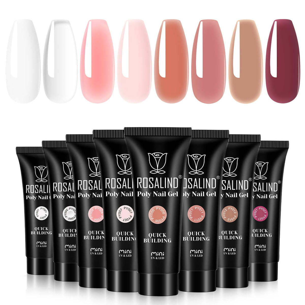 ROSALIND Christmas poly nail gel set eight colors for holiday nail art inspiration