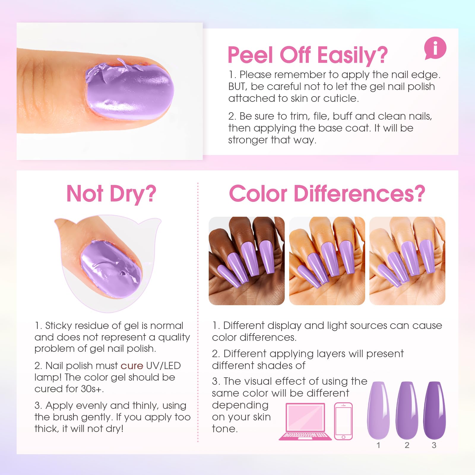 ROSALIND color swatches on nails show full range