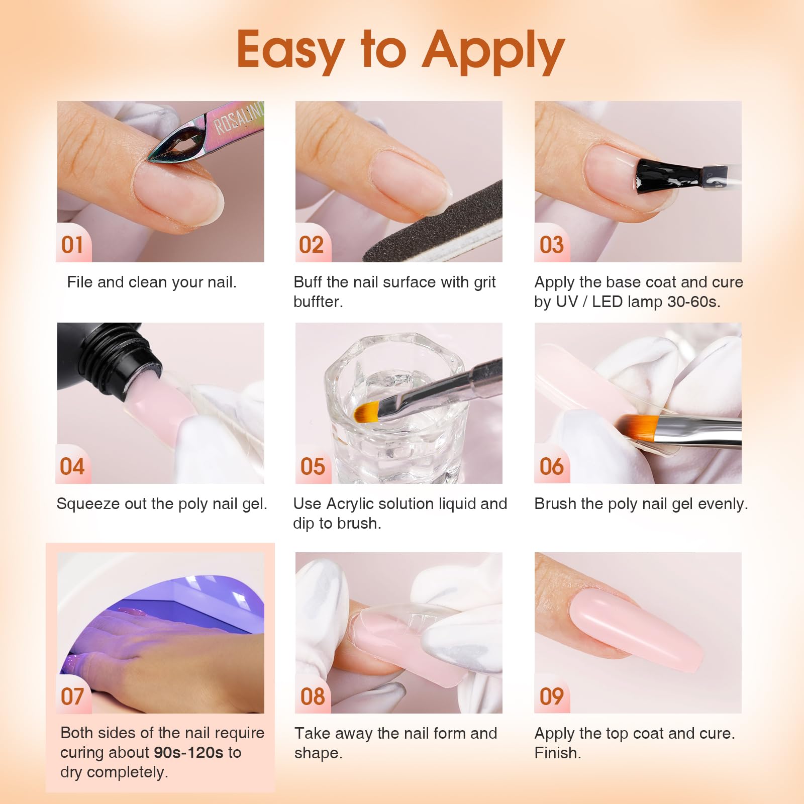 ROSALIND dual nail brush and spatula for precise handling
